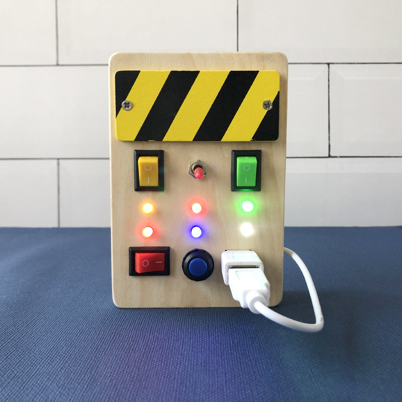 儿童蒙氏早教益智玩具开关插座墙面游戏木制diy配件忙碌板方向盘