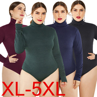 women winter turtleneck plus rompers fat blouse size