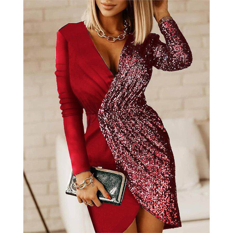 Plus size dress for women fat lady party dresses Long Sleeve