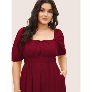 连衣裙fat women dress 女装 red summer 胖mm夏季 size 大码 plus