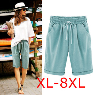 fat women casual Summer pants size shorts trousers large