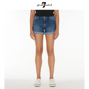 For Mankind女春夏新品 All SHORTS 百搭深蓝水洗牛仔短裤 热裤