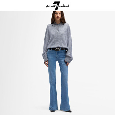 7 For All Mankind26新品设计感大长腿复古喇叭牛仔裤显腿长中腰