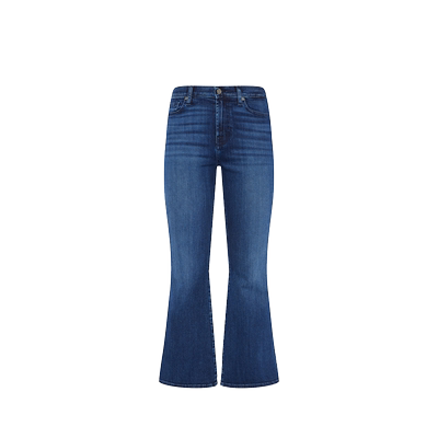 7 For All Mankind女春夏新品高腰深蓝九分显瘦微喇牛仔裤BOOTCUT