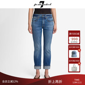 蓝色水洗铅笔九分牛仔裤 显瘦 Mankind女25早春新品 修身 For All