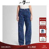 印花直筒牛仔裤 STRAIGHT Mankind女早秋新款 高腰时尚 For All