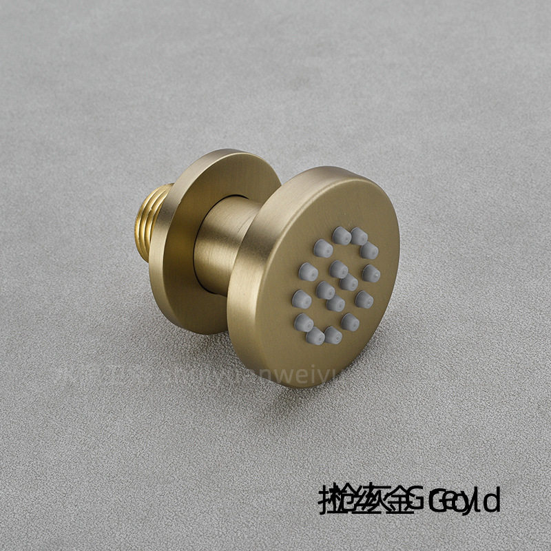 暗装淋浴花洒配件2寸铜侧喷暗装方形腰喷不锈钢枪灰拉丝金