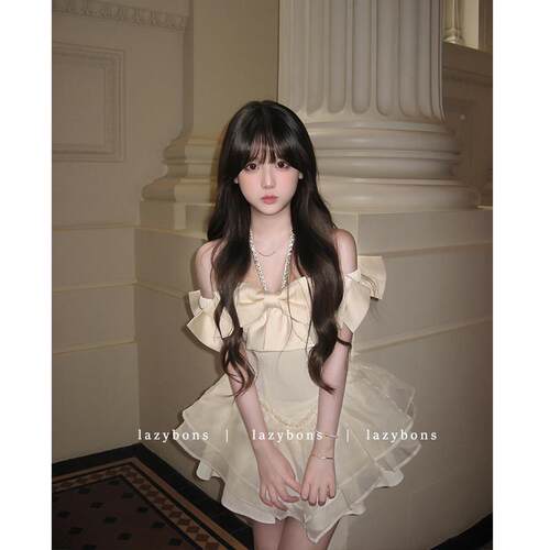 y挂颈洋装女富家蝴千金高YS2011级感生日pat小礼裙蝶结镶钻r蓬蓬