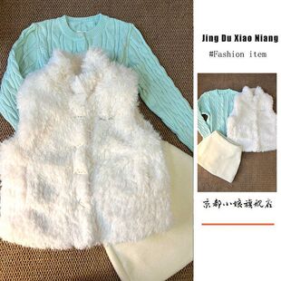 PPHOME自制~奶fu咩咩 软乎毛毛马甲秋冬皮毛一体背心百搭保暖外套