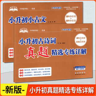 2026版助考金卷 小升初古诗词真题精选专练详解/小升初小古文真题精选专练详解 新初一分班考试真题练习册