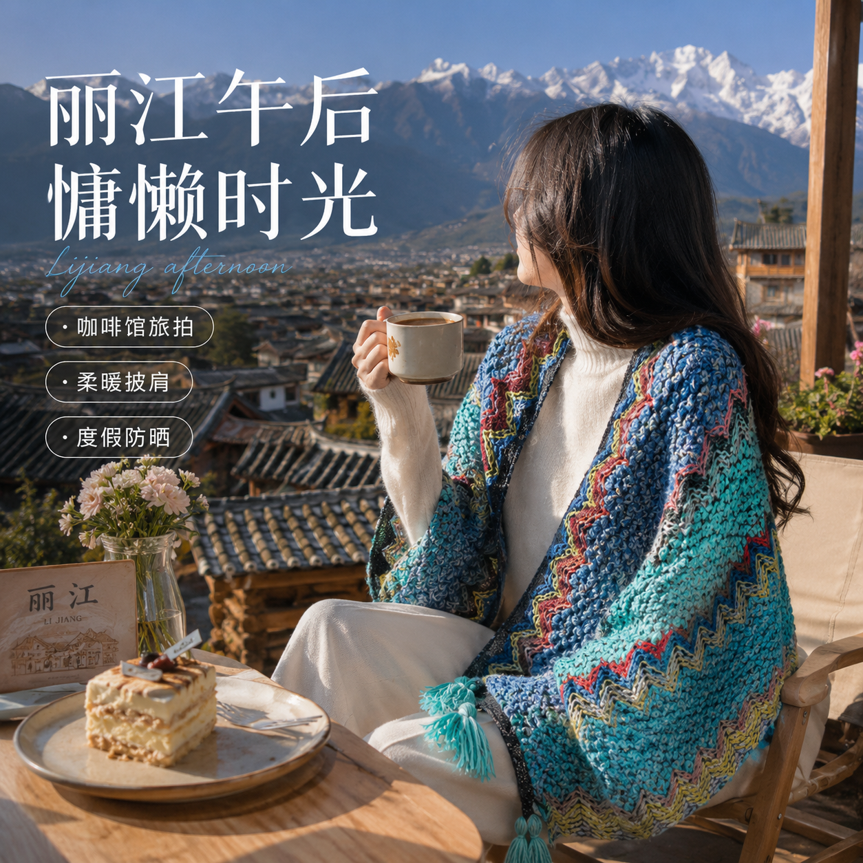 云南丽江披肩许红豆同款毯子民族风旅游外搭斗篷外套披风围巾女
