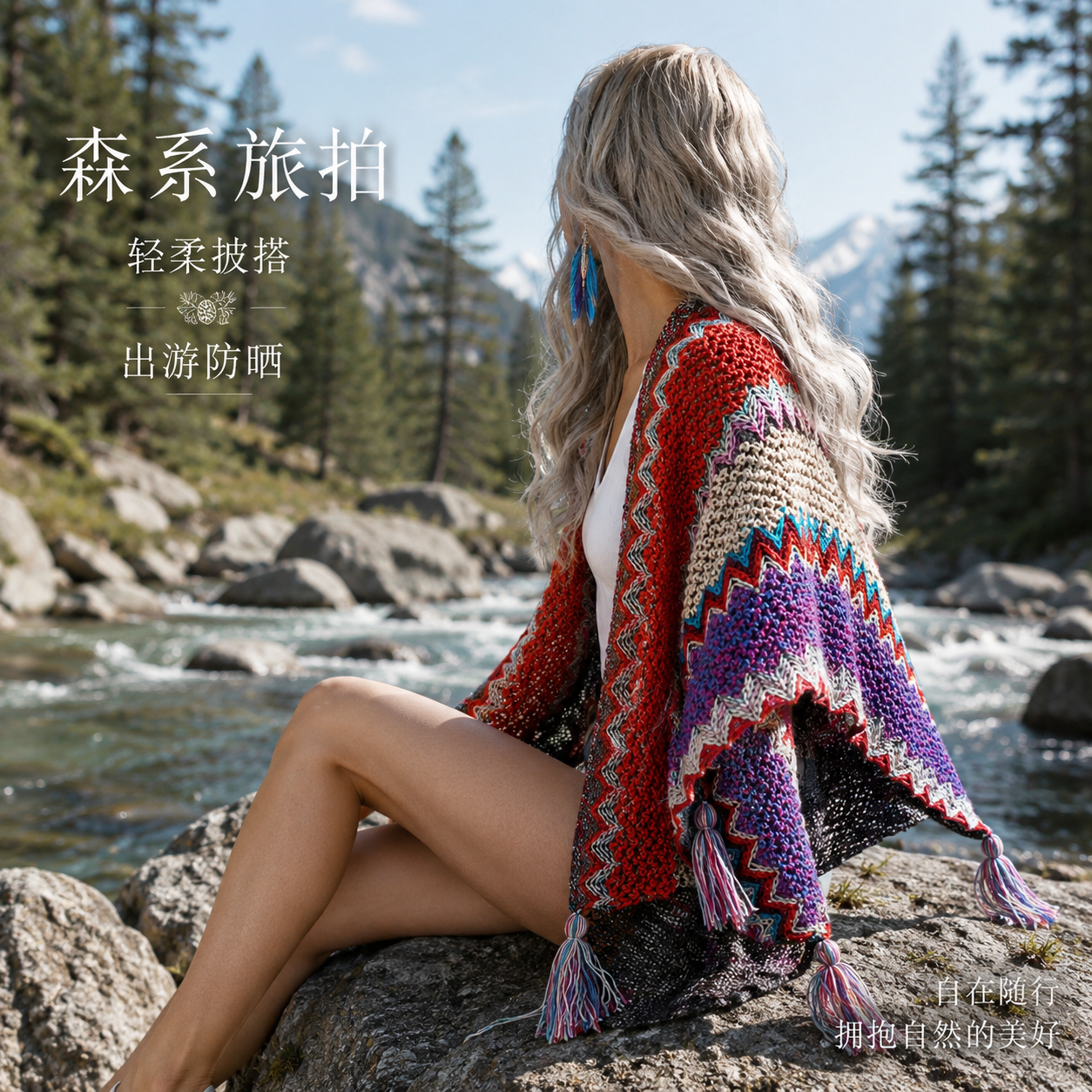 云南丽江披肩许红豆同款毯子民族风旅游外搭斗篷外套披风围巾女