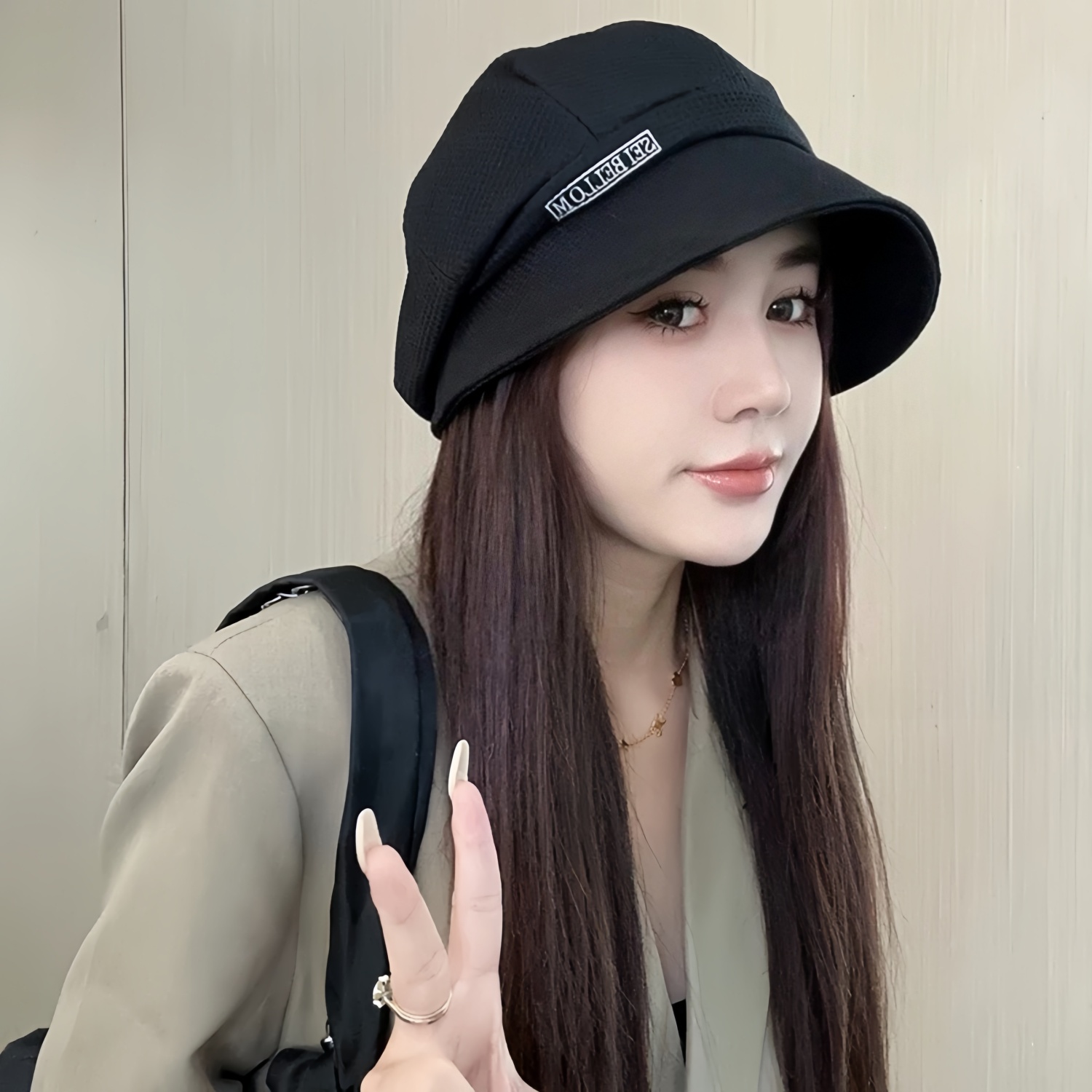渔夫帽子女士2025新款秋冬季鸭舌堆堆帽韩版显脸小大头围遮阳百搭