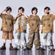 街舞儿童潮服沙丘废土风走秀hiphop架子鼓演出服男童嘻哈酷帅套装
