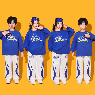 新款儿童啦啦队演出服小学生运动会套装男童街舞潮服嘻哈表演服装