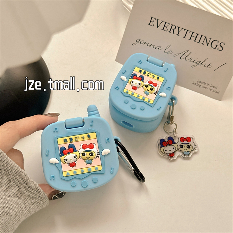 立体拓麻歌子KT猫翻盖大哥大适用苹果新4代airpods蓝牙无线耳机套airpods1/2/3硅胶软壳airpodspro三代女新款