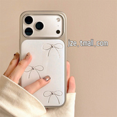 jze ins风温柔白色蝴蝶结适用苹果17ProMax手机壳iphone15新款 16pro少女13电镀滴胶15pro超好看14防摔保护套