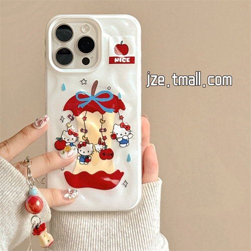 ins小众苹果核哈喽kitty猫适用苹果15手机壳iphone16ProMax新款15promax可爱13女款16pro挂坠14pro全包保护套