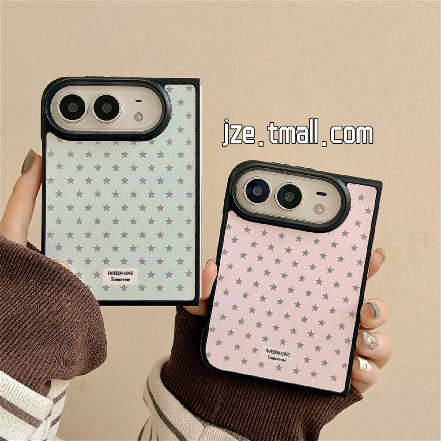 jze韩风ins简约满屏小星星适用iPhone Duo手机壳折叠屏苹果Duo中轴保护新品女款duo个性独特18 Duo防摔手机套