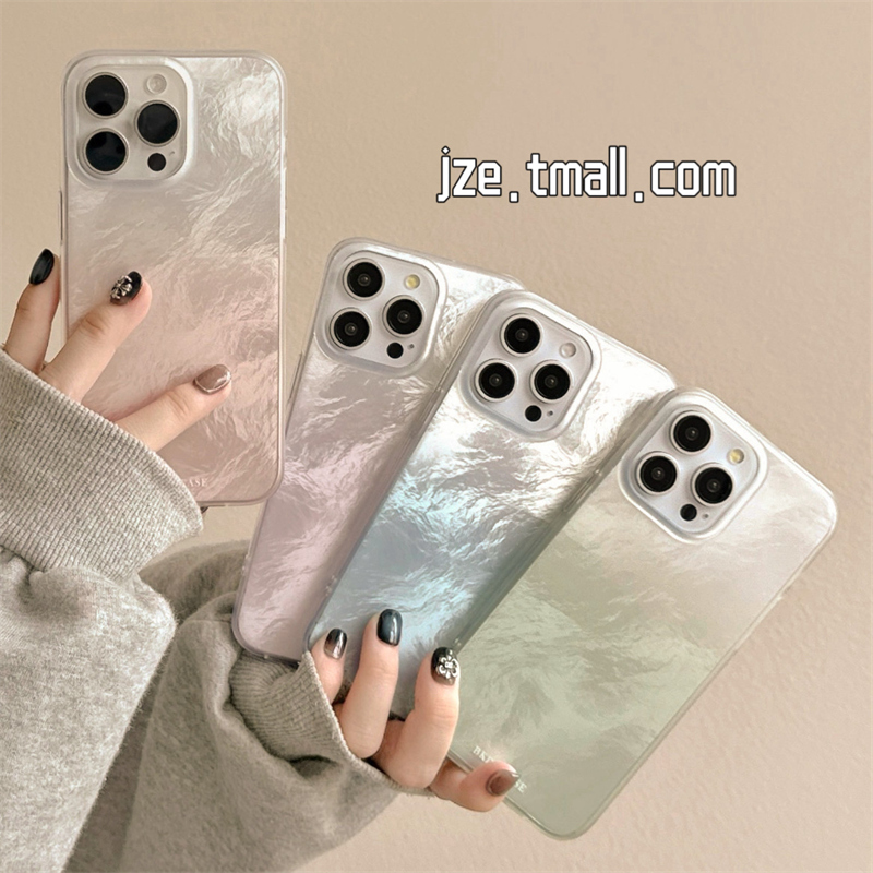 日韩ins高级感渐变冰川锡纸纹适用苹果17手机壳iphone16ProMax新款15promax女款13简约16pro小众14全包保护套