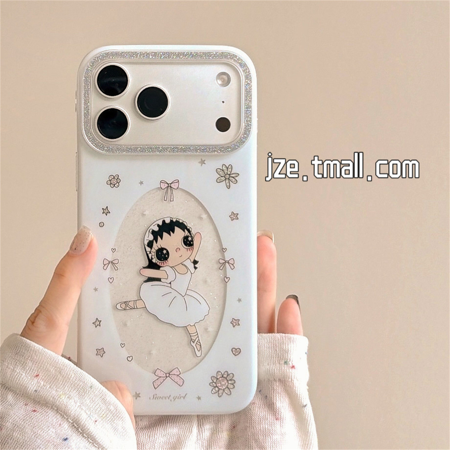 jze甜妹可爱卡通芭蕾舞小玉yuy适用苹果17ProMax手机壳iphone16pro新款17女款15pro创意14鎏金双层防摔手机套