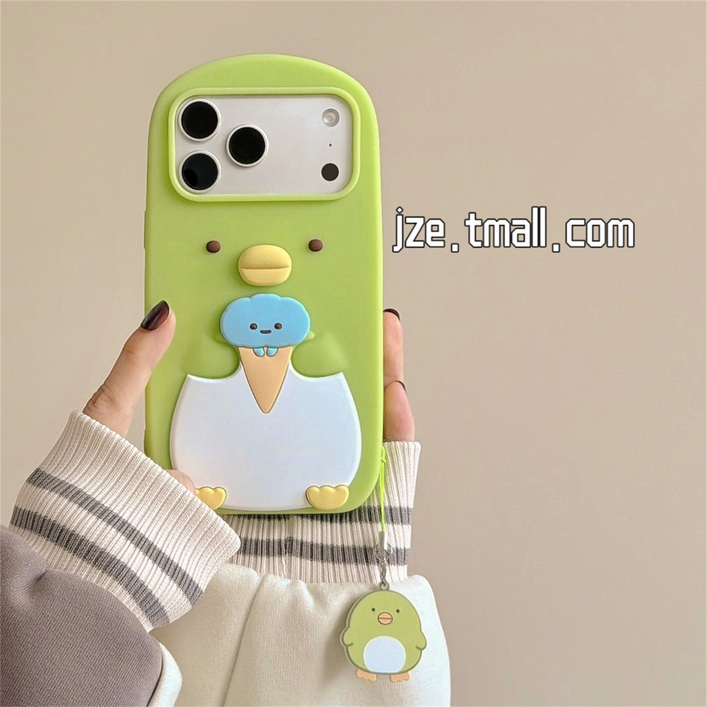 jze 卡通角落生物企鹅雪糕适用苹果17ProMax手机壳立体硅胶iphone16pro新款17女款15pro可爱14全包防摔手机套