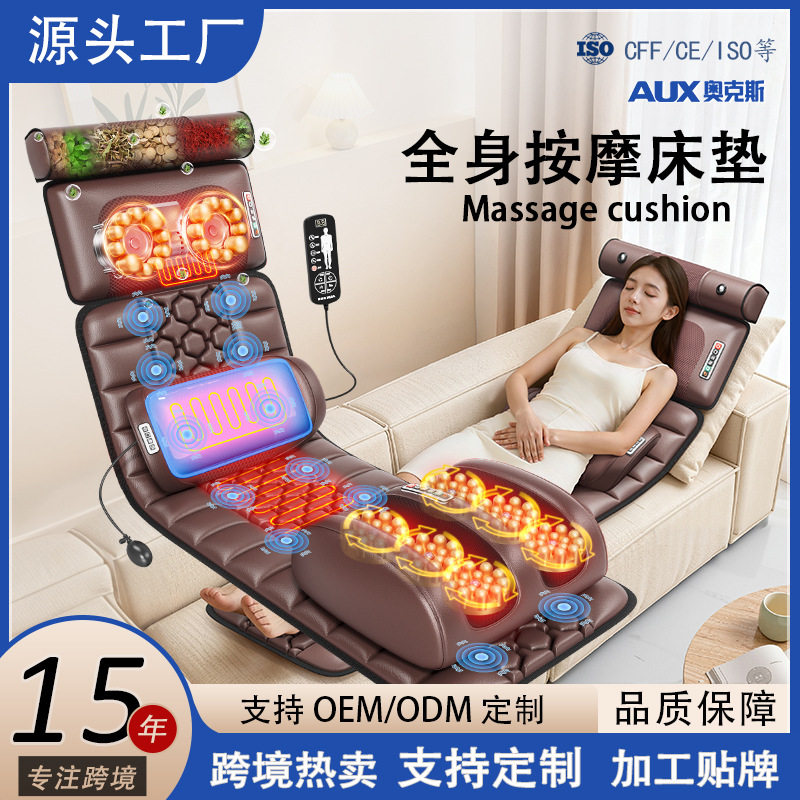 多功能热敷振动按摩靠垫