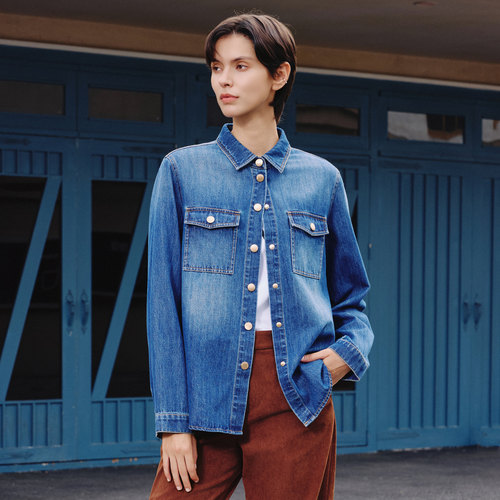 mithworld复古牛仔衬衫女