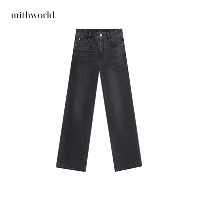 mithworld沵媞加绒直筒牛仔裤