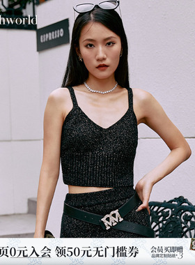 【商场同款】mithworld/沵媞沵媞细闪针织吊带针织女背心2026新款