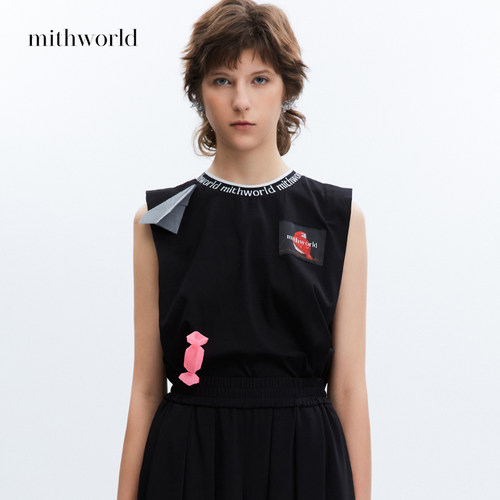 mithworldlogo织带圆领无袖T恤=