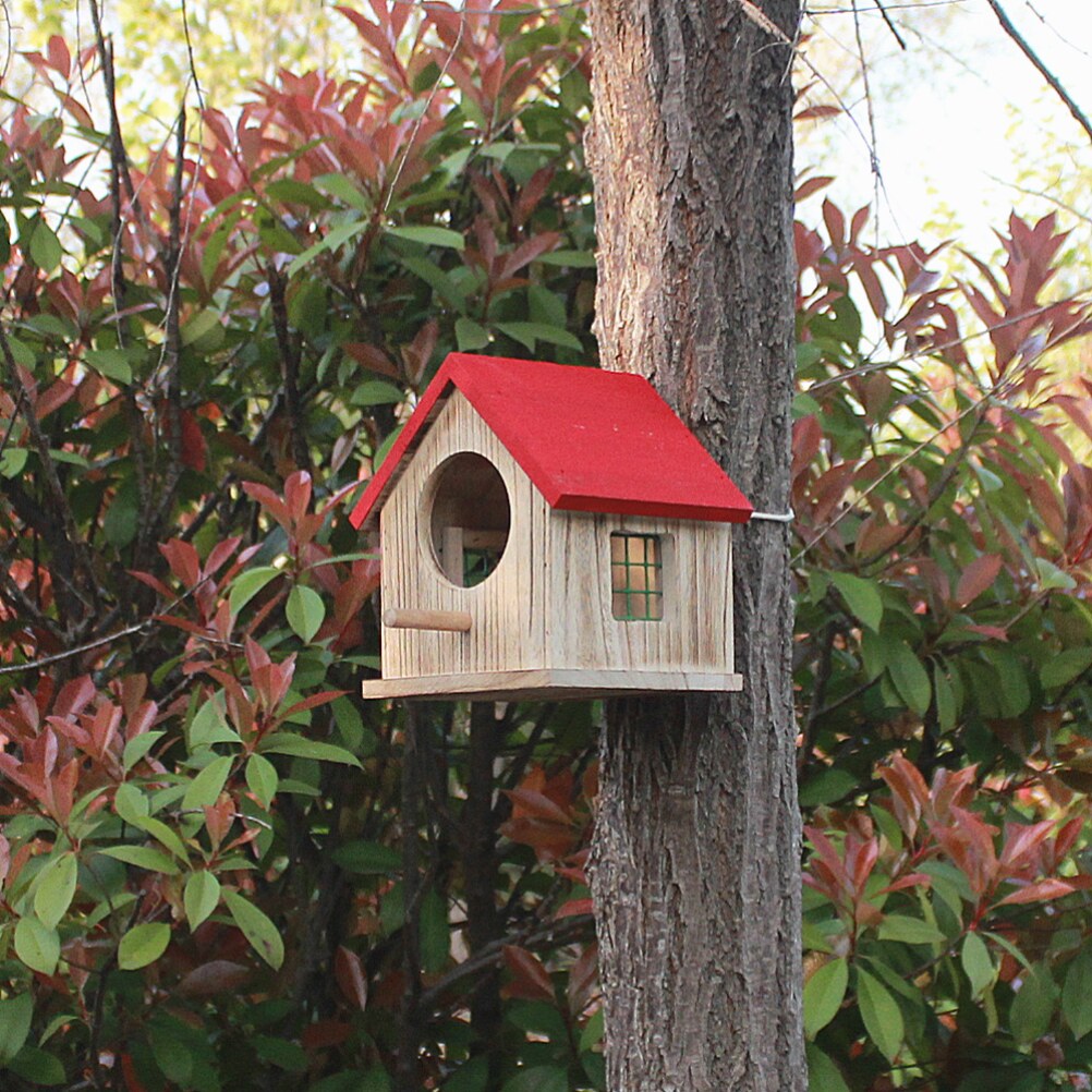 户外防雨繁殖箱树上鸟窝实木绿色校园环保鹦鹉鸟窝保暖孵化巢定制