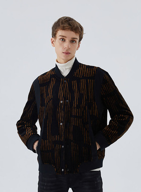 DAVID NAMAN2023早春男士休闲提花棒球领鹅绒轻感轻薄羽绒服外套