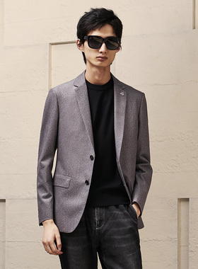 DAVID NAMAN【高级感】灰色轻商务休闲男士新品西服外套单西