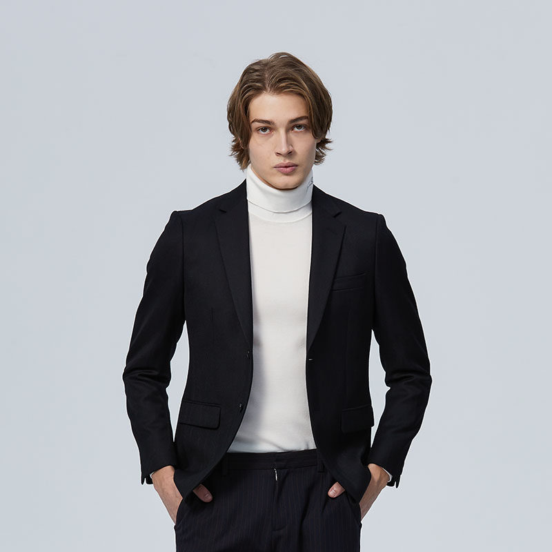 DAVID NAMAN【纯羊毛】春夏商务通勤高档奢感男士微垫肩西服外套