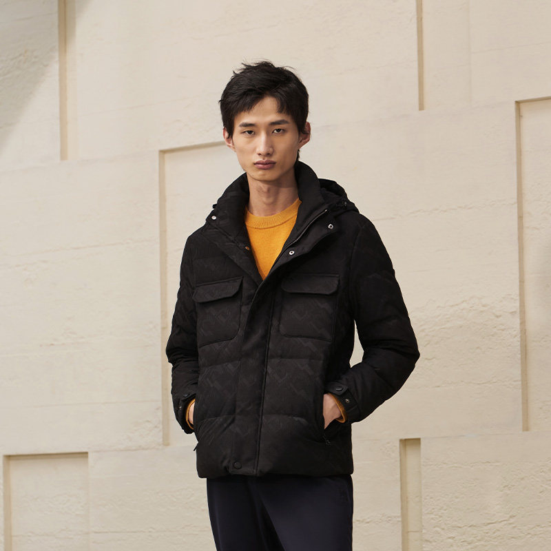 DAVID NAMAN【品质白鹅绒】秋冬款新品加厚保暖连帽休闲羽绒服