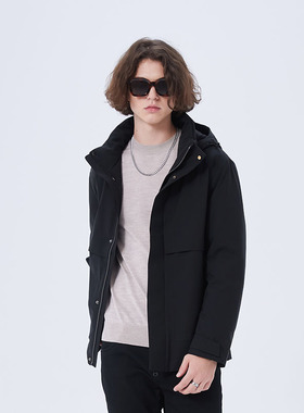 DAVID NAMAN【严选鹅绒】秋冬新款百搭连帽工装风轻薄羽绒服外套