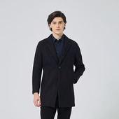 领单排扣保暖商务休闲 中长款 羊毛 毛呢大衣西装 早春男士