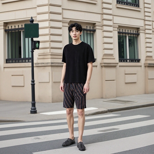 上衣 DAVID NAMAN夏季 简约休闲纯棉亲肤男圆领刺绣小标短袖 T恤半袖