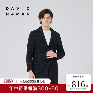 经典 格纹西装 NAMANDAVIDNAMAN秋冬男士 DAVID 领大衣毛呢外套