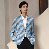 NAMAN 男士 肌理感 DAVID 秋季 新品 时尚 休闲渐变色西服外套上衣