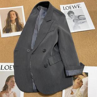 MOST灰色西装 LILY 外套女双排扣休闲设计感潮流气质西服