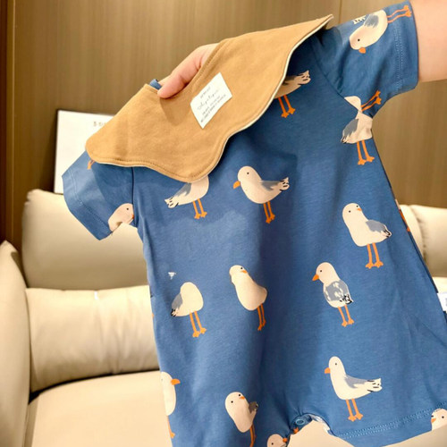 INS婴儿连体衣服透气薄款短袖潮
