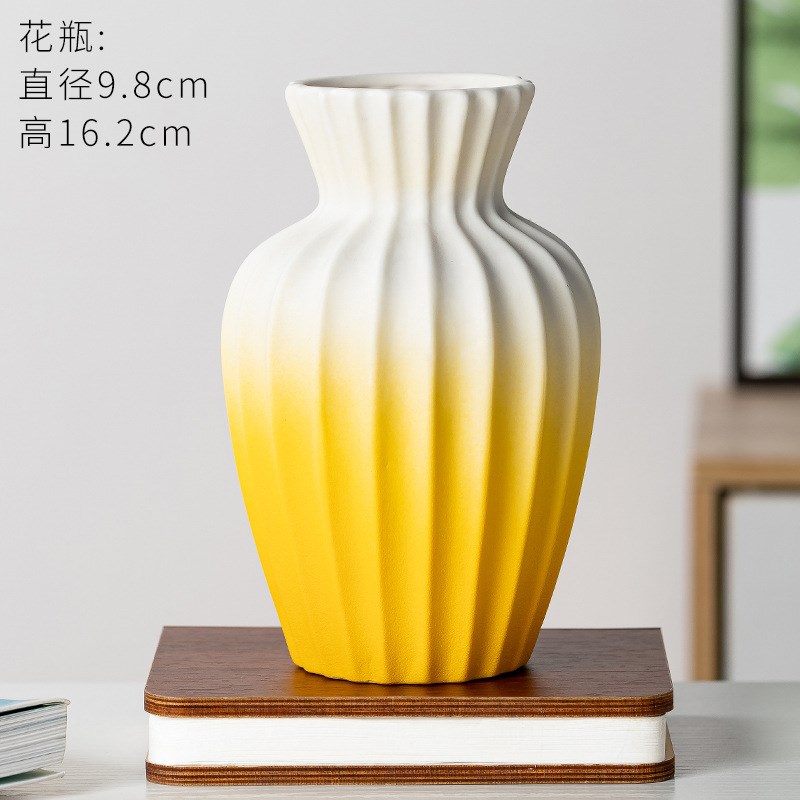 陶瓷花瓶现代简约客厅插花乐高积木家居电视柜装饰摆件渐变复古风图片