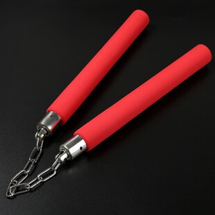 不锈钢双节棍海绵练习用初学成人儿童泡沫二节棍跆拳道教学双截棍