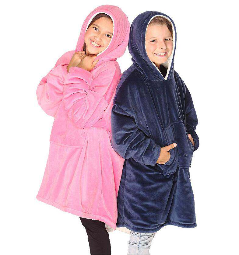 outdoor lazy blanket children sweater warm 懒人卫衣加绒毯