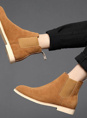 Men's Ankle Boots Suede Chelsea Boots Shoes 秋冬男鞋切尔