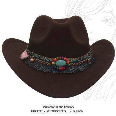 西部草原帽藏式民族风遮阳防晒牛仔帽男女骑士帽旅游帽子藏族礼帽