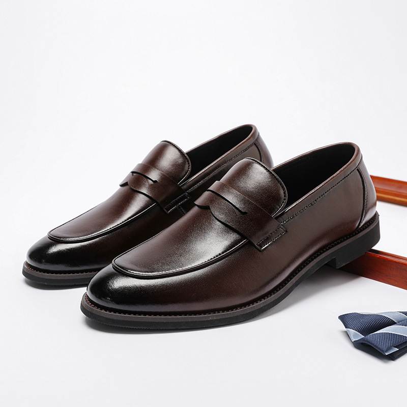 男商务一脚蹬豆豆皮鞋真皮 Leather Formal Business Shoes Men