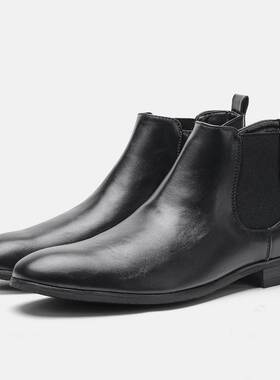 Men Chelsea boots with zipper Fashion Leather Shoes 商务皮鞋